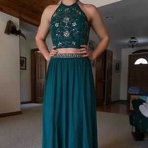 Green 2-Piece Prom Dress